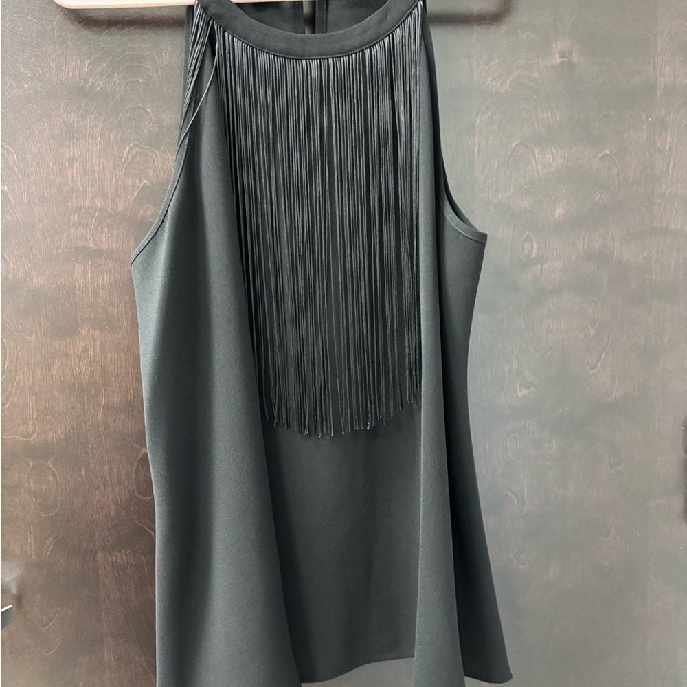 Alfani Black and Pink Fringe Top